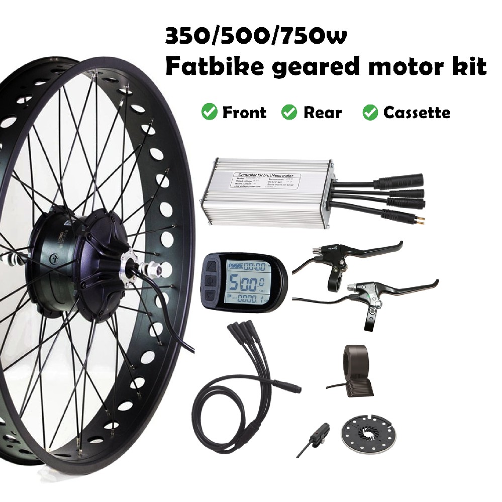 350w/500w/750w geared fatbike motor kit